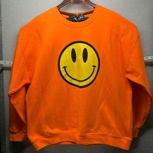 John Eshaya XL Orange Smiley Face Unisex CL Sweatshirt